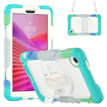 Imagem de Gylint Capa para Lenovo Tab One de 8,7 polegadas/Lenovo Tab K9 2025 modelo TB-305ZU / TB 305FU - com protetor de tela, alça de mão, alça de ombro, suporte giratório de 360°, azul camuflado