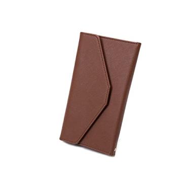 Imagem de SO Carteira de viagem, porta-passaporte, bloqueio RFID, porta-cartões, organizador de documentos de poliuretano, Café, L