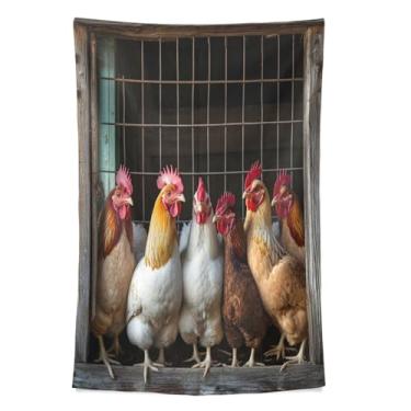 Imagem de STAYTOP Tapeçaria de parede de galo bonito tapeçaria para decoração de casa decoração de dormitório sala de estar quarto tapete de parede (90 × 60 pol)