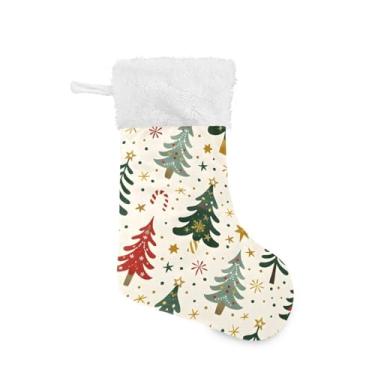 Imagem de CEBUGI Meias de Natal grandes, árvore de Natal, 43 cm, decorações de meia de Natal personalizadas para festa em família, escadas, lareira, pacote com 2