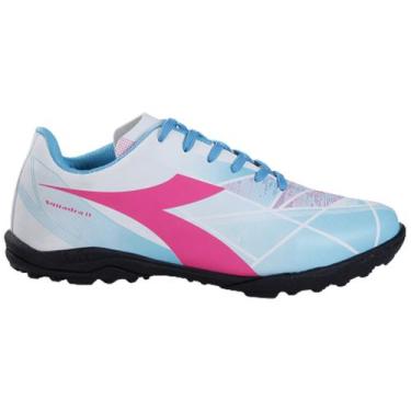 Imagem de Chuteira Diadora Squadra II Society Masculino - Branco e Azul, Branco,