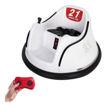 Imagem de Carrinho Bate-bate Elétrico 6v Branco Controle Remoto E Som 110v/220v 