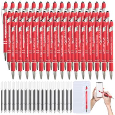Imagem de 150 canetas sarcásticas engraçadas - conjunto de 50 canetas esferográficas com refis e bolsas, caneta divertida com frases sarcásticas, ponta stylus - caneta desmotivacional para adultos, colegas de