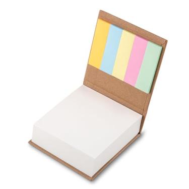 Imagem de Kit 10 Mini Cadernos Kraft — 200 Folhas Brancas Cada + 5 Blocos Autocolantes Coloridos — Anotações, Organização e Escritório