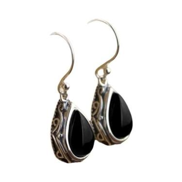 Imagem de Brincos Pendentes De Pedra Verde E Vermelha Para Mulheres, Cor Prata V