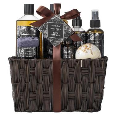 Imagem de Conjunto de cestas de presentes Saint Roy Spa para homens com kit de b