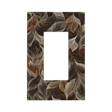 Imagem de Naiqadnehz Capas de tomada decorativas boho, linha multicolorida, botânica, 1 gangue, interruptor de luz, placa de cobertura GFCI placas de parede para interruptor elétrico para sala de estar