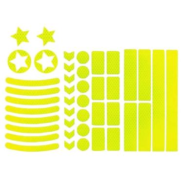 Imagem de 42 peças de Adesivos Reflexivos Aviso Visibilidade Noturna para Capacete MTB Carro Moto Carrinhos Bebê Cadeiras Rodas