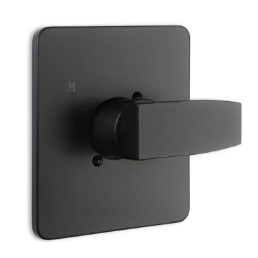 Imagem de DFD Kit de acabamento de válvula de chuveiro de substituição da série Delta 13/14, conjunto de manípulos de chuveiro preto compatível com válvula Delta R10000, cartucho e válvulas não incluídos, preto