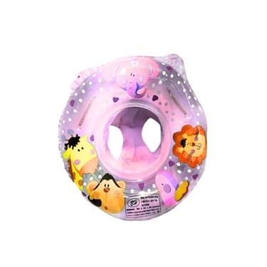 Imagem de Boia de Piscina Infantil Redonda c/Fralda de Apoio - Tema Bichinhos Divertidos para Bebês a Partir de 6 Meses - Segurança sempre com Supervisão e Conforto na Água (Rosa)