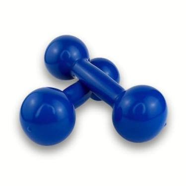 Imagem de Halter Par 01Kg Cor Azul Treino Musculação Fisioterapia