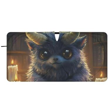 Imagem de Monster Cow Protetor solar personalizado engraçado para para-brisa de carro impressão dobrável protetor solar automotivo 76,2 cm x 149,9 cm