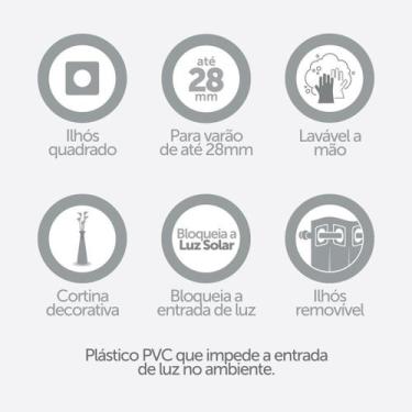 Imagem de Cortina Blackout PVC 2,20m x 1,30m - Controle e Privacidade - Mercado 