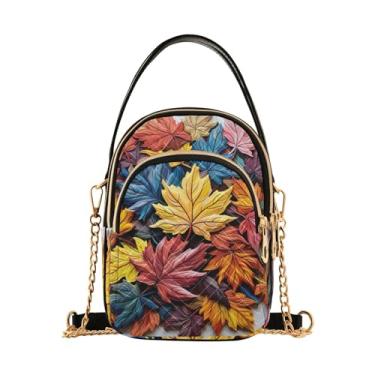 Imagem de GAIGEO Bolsa tiracolo feminina com folhas de bordo outono, bolsa tiracolo com alça removível, bolsa transversal de verão, Folhas de bordo de outono - 2, One Size