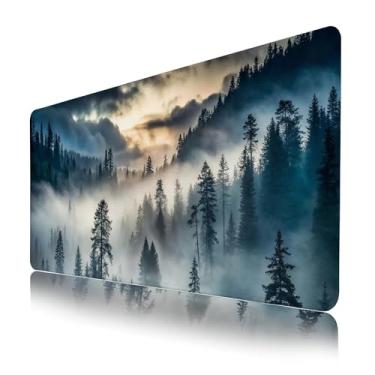 Imagem de Mouse pad de montanha à prova d'água, tapete de mouse para jogos Funny Pretty Forest XL para mesa com bordas costuradas, teclado de computador grande, tapete de mesa, tapete de mouse, 900 x 400 mm