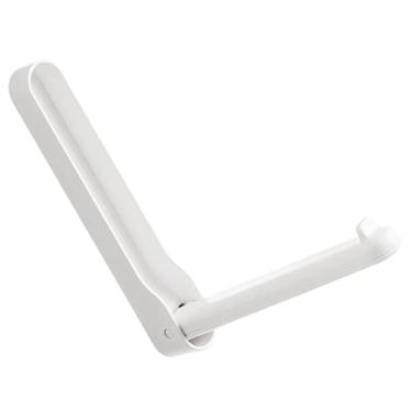 Imagem de Cabide de roupas dobrável, rack de secagem retrátil montado na parede, sem perfuração, com material HIPS, para lavanderia de varanda (branco)