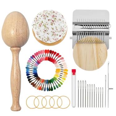 Imagem de Kit De Reparo E Cerzir De Tecido,Com Agulhas De Olho - Mini Equipamento De Cerzir Tecido - Para Crianças Adolescentes Meninas Mulheres Suéter Toalha Lenço Meias Meias-Calças