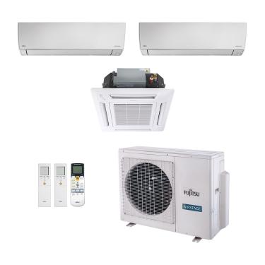 Imagem de Ar-Condicionado Multi Split Inverter Fujitsu 23.000 (2x Evap HW 12.000 + 1x Evap Cassete 4 Vias 12.000) Quente/Frio 220V