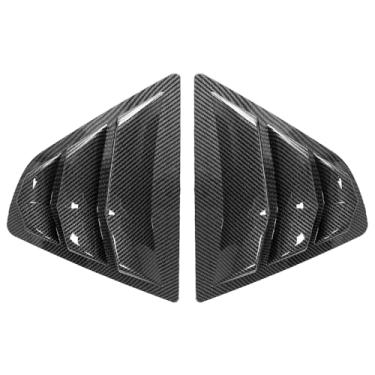 Imagem de FUZIDDN Persianas de janela traseira de carro adequadas para Toyota Camry 2018 2019 2020 2021 2022 2023 2024 Cortinas de cobertura de colher de ventilação acessórios externos (fibra de carbono)