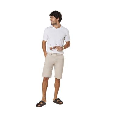 Imagem de Bermuda Sarja Casual Pedal Reta Masculina Max Denim 11520 Bege-Masculino