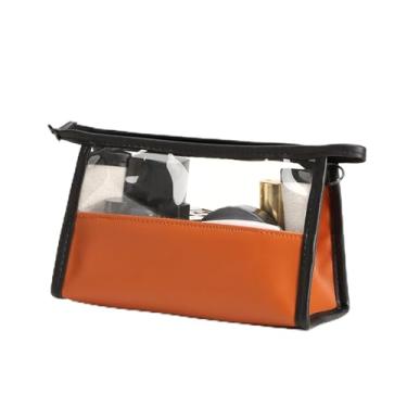 Imagem de ZJchao Saco Cosmético Transparente, Bolsa de Maquiagem de Viagem Em Pvc Transparente Com Zíper, Organizador Portátil para Produtos de Higiene Pessoal e Material de Escritório (S)