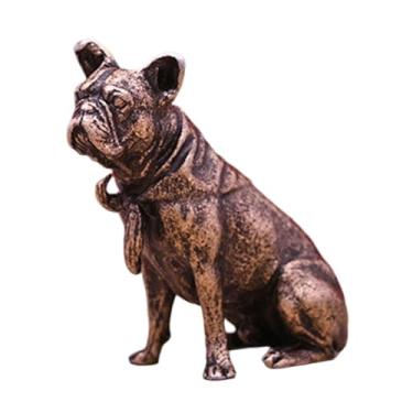 Imagem de FLCPJGV Estatueta em miniatura de cachorro, escultura de animal de estimação para mesa ou estante.