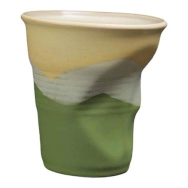 Imagem de Baoblaze Caneca de café de cerâmica criativa com pregas, xícara de porcelana moderna para casa, xícara de chá de 250ml para fazenda, hotel, Ano e Natal, Verde