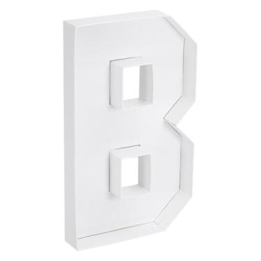 Imagem de PATIKIL Carta de papelão de 25,4 cm, caixa de papel com letra B, recipiente preenchível para decoração de festa de aniversário de chocolate e chocolate, branco