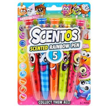 Imagem de Scentos Canetas de gel perfumadas para crianças – Canetas coloridas sortidas – Conjunto de canetas de gel de ponta fina – para crianças a partir de 3 anos – 5 unidades