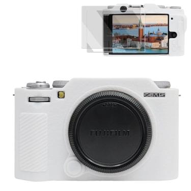 Imagem de VOVMOEYA Capa de silicone para Fujifilm XM5 X-M5, acessórios para Fujifilm XM5 X-M5, com 2 películas protetoras ultrafinas de 0,25 mm para câmera Fujifilm XM5 X-M5
