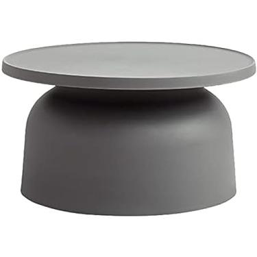 Imagem de Sofá Mesa Lateral Mesa De Cabeceira Criado-mudo Nórdico Mesa De Centro De Plástico Pequena Mesa Redonda Mesa De Canto Para Sala De Estar Quarto Varanda,Cinza,47 X 46 Cm,Constructive23