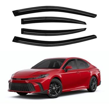 Imagem de Canvcle Viseiras de janela protetores de chuva para acessórios Toyota Camry 2025 2026, fita de montagem externa, defletores de vento, viseiras de ventilação, à prova de chuva, 4 peças