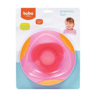 Imagem de Prato Infantil Com Ventosa Fun Rosa Buba