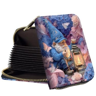 Imagem de Qindaiwen Carteira feminina fina com zíper — Mini carteira com bloqueio de RFID, porta-cartões de crédito e bolso para moedas, organizador de cartões para viagens, Caverna Encantada, Zipper Card