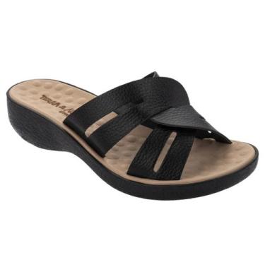 Imagem de Tamanco terra e água anabela comfort 471022, Preto preto, 38