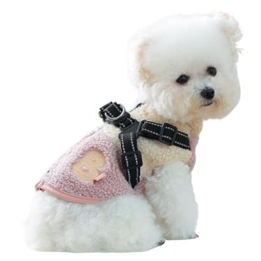 Imagem de Roupas para Cães,Roupa Impermeável ao Forrada a Peluche Com Arnês - Jaqueta Para Cão Júnior Com Abertura Traseira - Para Passeios e Caminhadas em Clima Frio de