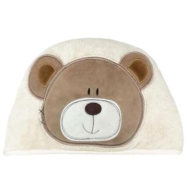 Imagem de Toalha de Banho com Capuz Infantil Kids Laço Bebê Animada (Urso Bru Bege)