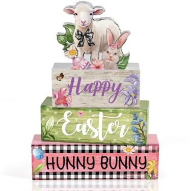 Imagem de snaxuda Decoração de letreiro de porta de Páscoa, guirlanda de madeira, ovelha, coelho, flor, ovo, primavera, decoração para casa, parede, festa, ambientes externos, ambientes internos