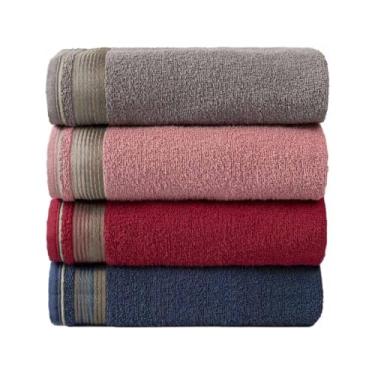 Imagem de Toalha de Banho kit com 4 Unidades GIGANTE 150x70cm | Ultra Macia, 100% Algodão Premium | Cores Modernas e Elegantes: Terracota, Gris, Rosa e Azul