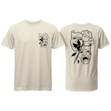 Imagem de Camiseta StreetWear 100 % Algodão Mascaras Obstrata Flor Lançamento En