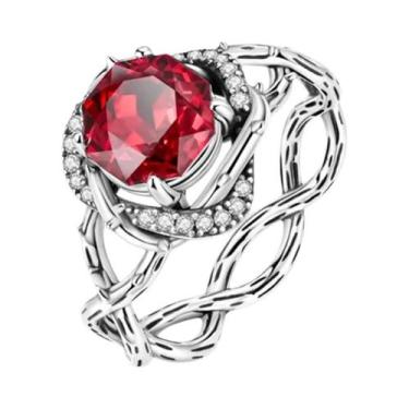 Imagem de Anel De Prata Esterlina 925 Feminino Com Design De Vaga-lume E Rosa Va