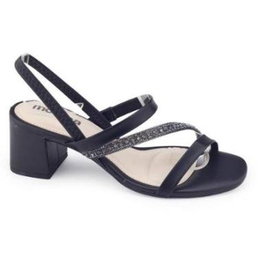 Imagem de Sandália Fem Moleca 5496.102 strass salto médio 5cm elástico-Feminino