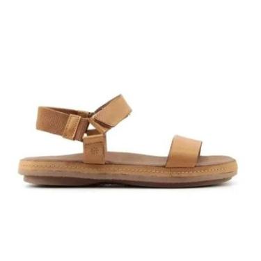 Imagem de Sandália Feminina Casual Couro Legítimo New Face 21812 Bege-Feminino