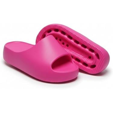 Imagem de Chinelo Slide Feminino Nuvem em EVA, Confortável, Leve, Antiderrapante, Solado Macio (Pink, BR, Adulto, Faixa Numérico, 35, 36)