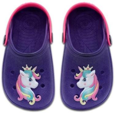 Imagem de Sandália Babuche Infantil Menina Unicórnio Leve Macio 12.37-Feminino