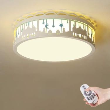 Imagem de Luminária de teto infantil com controle remoto, ideal para quartos de meninos e meninas. Design moderno e criativo, com desenho animado, perfeita para berçário, sala de estar e quarto. Ilumi