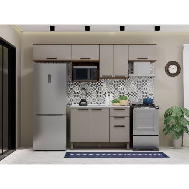 Imagem de Cozinha Compacta 6 Peças com tampo com Nicho Micoondas Luna Luciane Móveis
