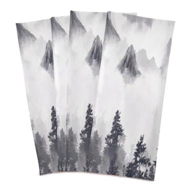 Imagem de xigua Conjunto de 6 panos de prato de cozinha Mountains and Forests, macios e altamente absorventes de secagem rápida para limpeza de pratos e limpeza manual, 71 x 45 cm