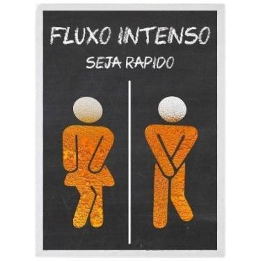 Imagem de Quadro Banheiro Unissex Bar Fluxo Intenso 33X24Cm - Vidro