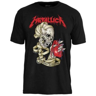 Imagem de Camiseta de Banda Metallica em Algodão Manga Curta Gola Redonda-Unissex